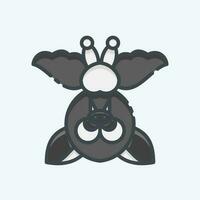 Icon Bat. related to Halloween symbol. doodle style. simple design editable. simple illustration vector