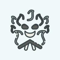 Icon Bonfire. related to Halloween symbol. doodle style. simple design editable. simple illustration vector