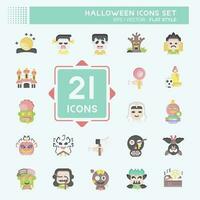 Icon Set Halloween. related to Celebration symbol. flat style. simple design editable. simple illustration vector