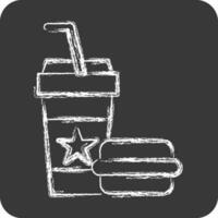 Icon Fast Food. related to Amusement Park symbol. chalk Style. simple design editable. simple illustration vector