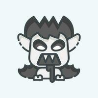 Icon Vampire. related to Halloween symbol. doodle style. simple design editable. simple illustration vector