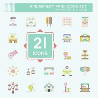 Icon Set Amusement Park. related to Celebration symbol. flat style. simple design editable. simple illustration vector