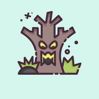 Icon Death Tree. related to Halloween symbol. MBE style. simple design editable. simple illustration vector