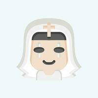 Icon Nun. related to Halloween symbol. flat style. simple design editable. simple illustration vector