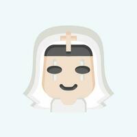 Icon Nun. related to Halloween symbol. flat style. simple design editable. simple illustration vector