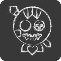 Icon Voodoo Doll. related to Halloween symbol. chalk Style. simple design editable. simple illustration vector