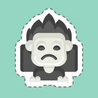 Sticker line cut Nightmare. related to Halloween symbol. simple design editable. simple illustration vector