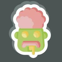 Sticker Brain. related to Halloween symbol. simple design editable. simple illustration vector