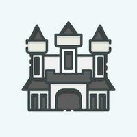 Icon Castle. related to Halloween symbol. doodle style. simple design editable. simple illustration vector