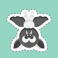 Sticker line cut Bat. related to Halloween symbol. simple design editable. simple illustration vector