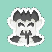 Sticker line cut Vampire. related to Halloween symbol. simple design editable. simple illustration vector