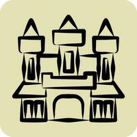 Icon Castle. related to Halloween symbol. hand drawn style. simple design editable. simple illustration vector