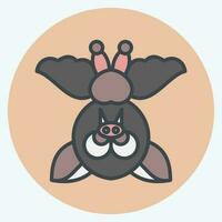 Icon Bat. related to Halloween symbol. color mate style. simple design editable. simple illustration vector
