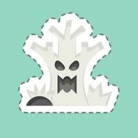 Sticker line cut Death Tree. related to Halloween symbol. simple design editable. simple illustration vector