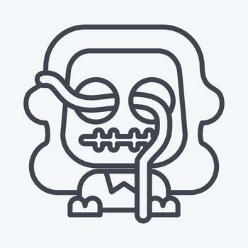 Icon Worm. related to Halloween symbol. line style. simple design editable. simple illustration vector