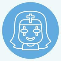 Icon Nun. related to Halloween symbol. blue eyes style. simple design editable. simple illustration vector