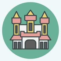 Icon Castle. related to Halloween symbol. color mate style. simple design editable. simple illustration vector