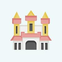 Icon Castle. related to Halloween symbol. flat style. simple design editable. simple illustration vector