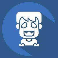 Icon Ghost. related to Halloween symbol. long shadow style. simple design editable. simple illustration vector