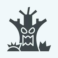 Icon Death Tree. related to Halloween symbol. glyph style. simple design editable. simple illustration vector