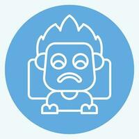 Icon Nightmare. related to Halloween symbol. blue eyes style. simple design editable. simple illustration vector