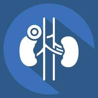 Icon Kidney. related to Body Ache symbol. long shadow style. simple design editable. simple illustration vector