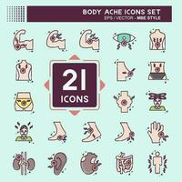 Icon Set Body Ache. related to Healthy symbol. MBE style. simple design editable. simple illustration vector