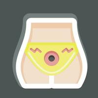 Sticker Hemorrhoids. related to Body Ache symbol. simple design editable. simple illustration vector