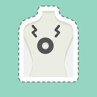 Sticker line cut Chest Pain 2. related to Body Ache symbol. simple design editable. simple illustration vector