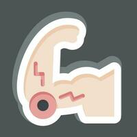 Sticker Elbow. related to Body Ache symbol. simple design editable. simple illustration vector