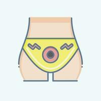 Icon Hemorrhoids. related to Body Ache symbol. doodle style. simple design editable. simple illustration vector