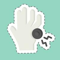 Sticker line cut Finger. related to Body Ache symbol. simple design editable. simple illustration vector