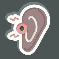 Sticker Ear. related to Body Ache symbol. simple design editable. simple illustration vector