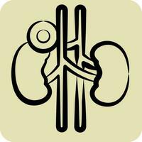 Icon Kidney. related to Body Ache symbol. hand drawn style. simple design editable. simple illustration vector