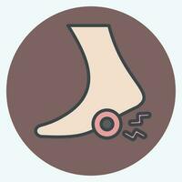 Icon Foot 2. related to Body Ache symbol. color mate style. simple design editable. simple illustration vector