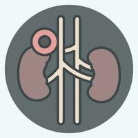 Icon Kidney. related to Body Ache symbol. color mate style. simple design editable. simple illustration vector