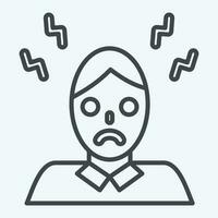 Icon Headache. related to Body Ache symbol. line style. simple design editable. simple illustration vector