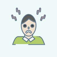 Icon Headache. related to Body Ache symbol. doodle style. simple design editable. simple illustration vector