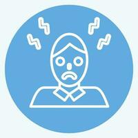 Icon Headache. related to Body Ache symbol. blue eyes style. simple design editable. simple illustration vector