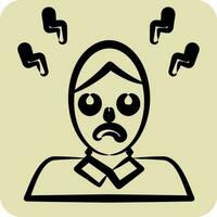 Icon Headache. related to Body Ache symbol. hand drawn style. simple design editable. simple illustration vector