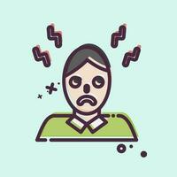 Icon Headache. related to Body Ache symbol. MBE style. simple design editable. simple illustration vector