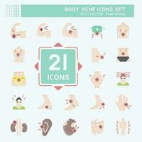 Icon Set Body Ache. related to Healthy symbol. flat style. simple design editable. simple illustration vector