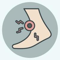 Icon Foot. related to Body Ache symbol. color mate style. simple design editable. simple illustration vector