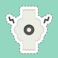 Sticker line cut Joint. related to Body Ache symbol. simple design editable. simple illustration vector