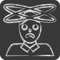 Icon Dizziness. related to Body Ache symbol. chalk Style. simple design editable. simple illustration vector