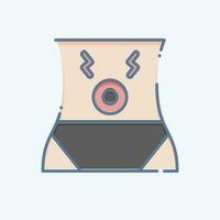 Icon Abdominal Pain. related to Body Ache symbol. doodle style. simple design editable. simple illustration vector