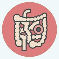 Icon Bowels. related to Body Ache symbol. color mate style. simple design editable. simple illustration vector