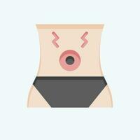 icono abdominal dolor. relacionado a cuerpo dolor símbolo. plano estilo. sencillo diseño editable. sencillo ilustración vector