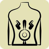 Icon Back Pain. related to Body Ache symbol. hand drawn style. simple design editable. simple illustration vector