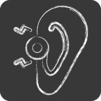 Icon Ear. related to Body Ache symbol. chalk Style. simple design editable. simple illustration vector